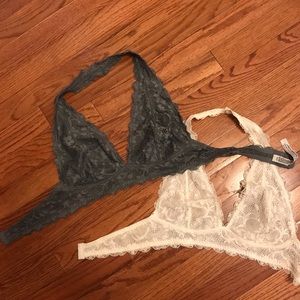 Free People Galloon Lace Halter Bras